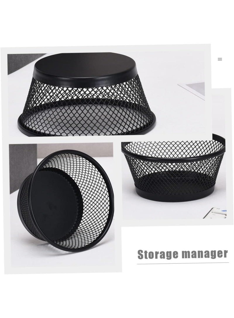 "Black Metal Mesh Multi-Purpose Office Clip Organizer – Paper Clip Holder and Desk Tool Organizer for Home, Office, and School" - Image 4